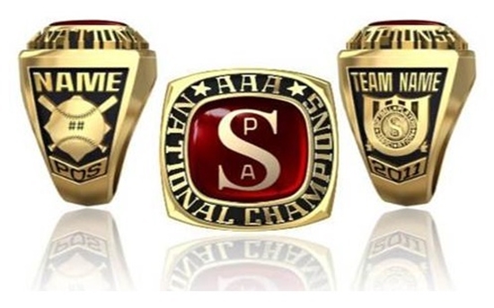 National Senior Softball Hall of Fame. AAA National Champion Ring Pendant w SPA Encrusting 14K White Gold