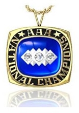 Picture of AAA National Champion Ring/Pendant w/Triple Cubic Zirconia Crest - Suncast AAA National Champion Pendant w/Triple Cubic Zirconia Crest