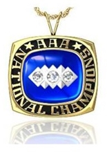 Picture of AAA National Champion Ring/Pendant w/Triple Cubic Zirconia Crest - White Lustrium AAA National Champion Pendant w/Triple Cubic Zirconia Crest